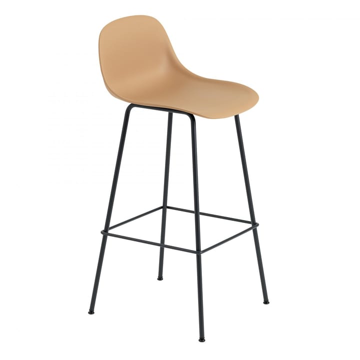 Taburete bar con respaldo Fiber Tube 75 cm - Ochre-Black - Muuto