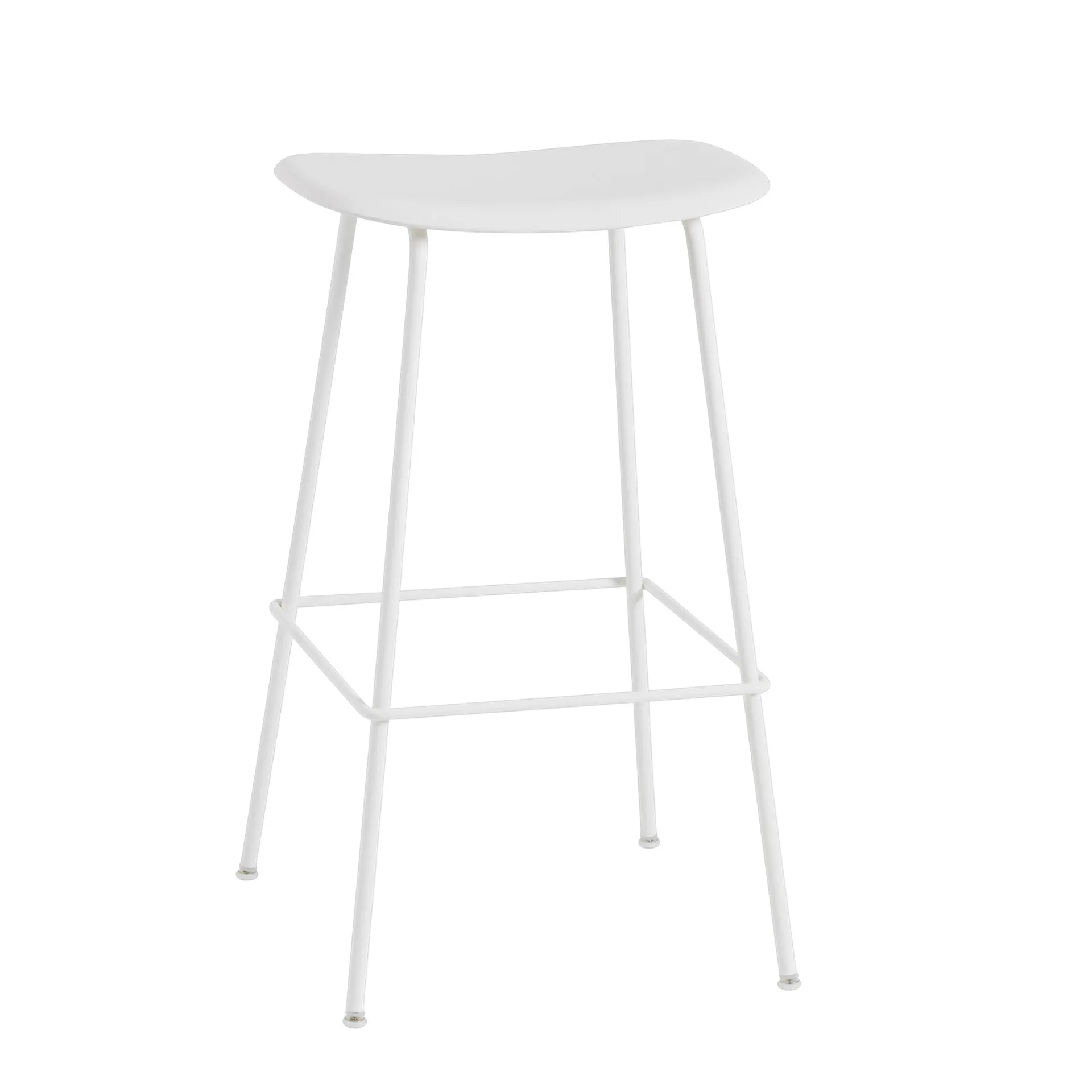 Taburete bar Fiber Tube 75 cm, blanco Muuto