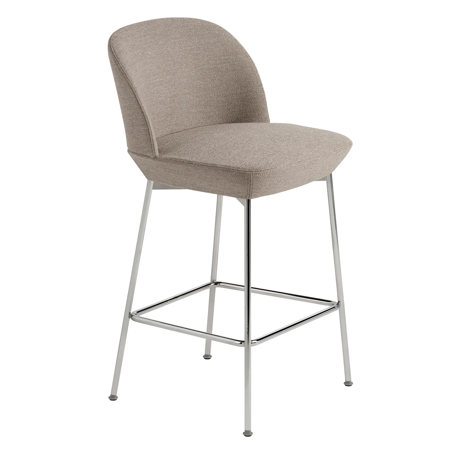 Taburete de bar con patas cromadas Oslo Counter, Ocean 32 Muuto