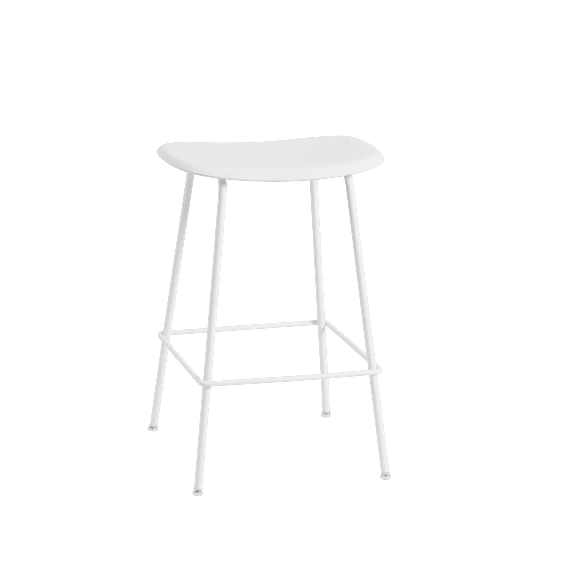 Taburete de bar Fiber Tube 65 cm, blanco Muuto