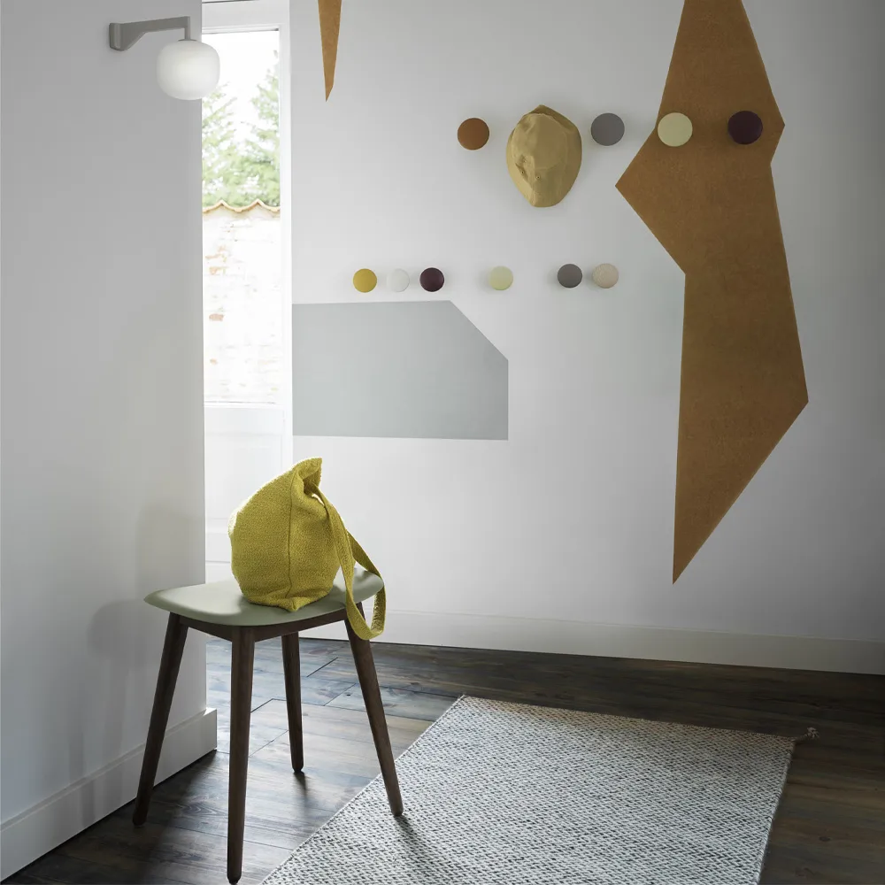 Taburete Fiber, Black, patas madera Muuto