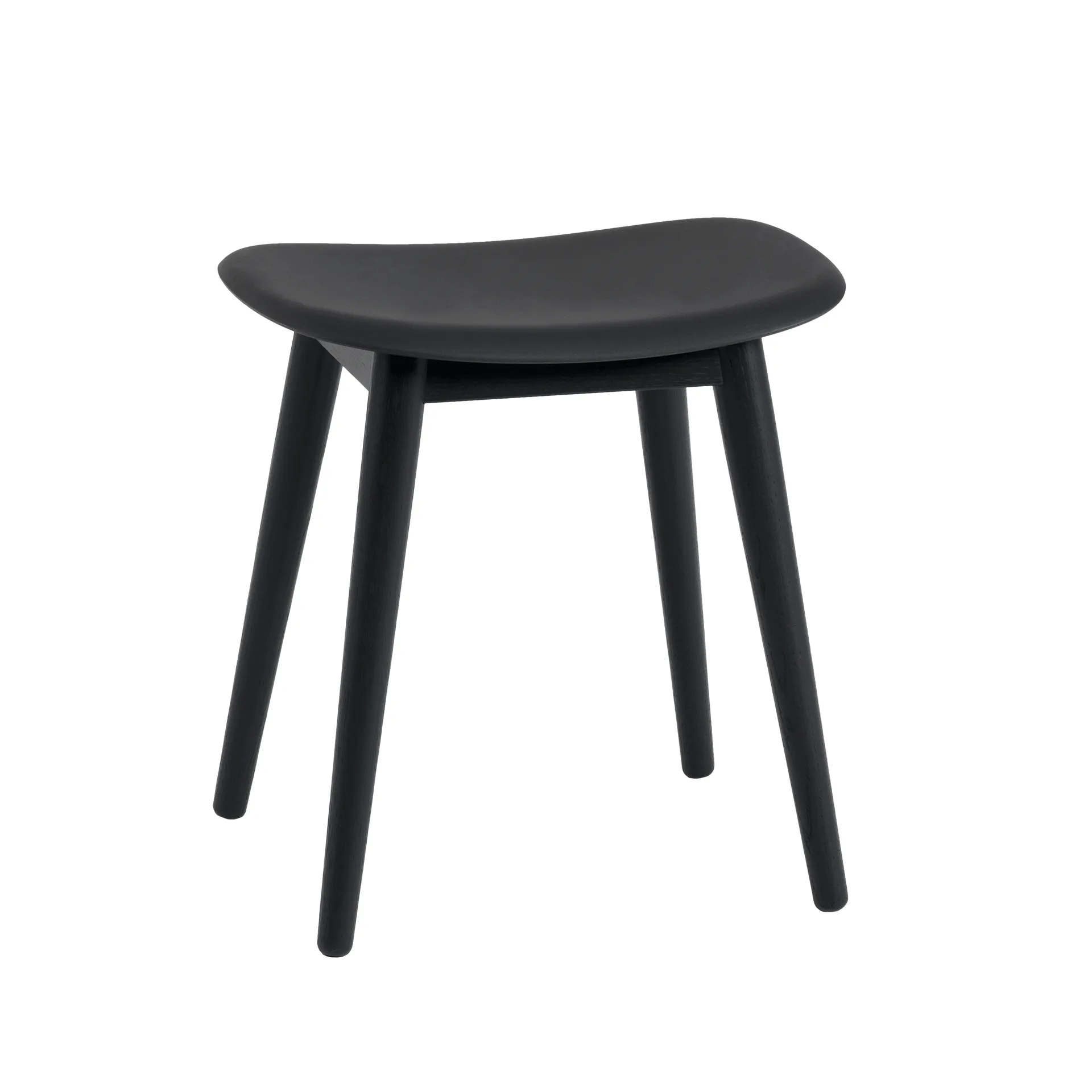 Taburete Fiber, Black, patas madera Muuto