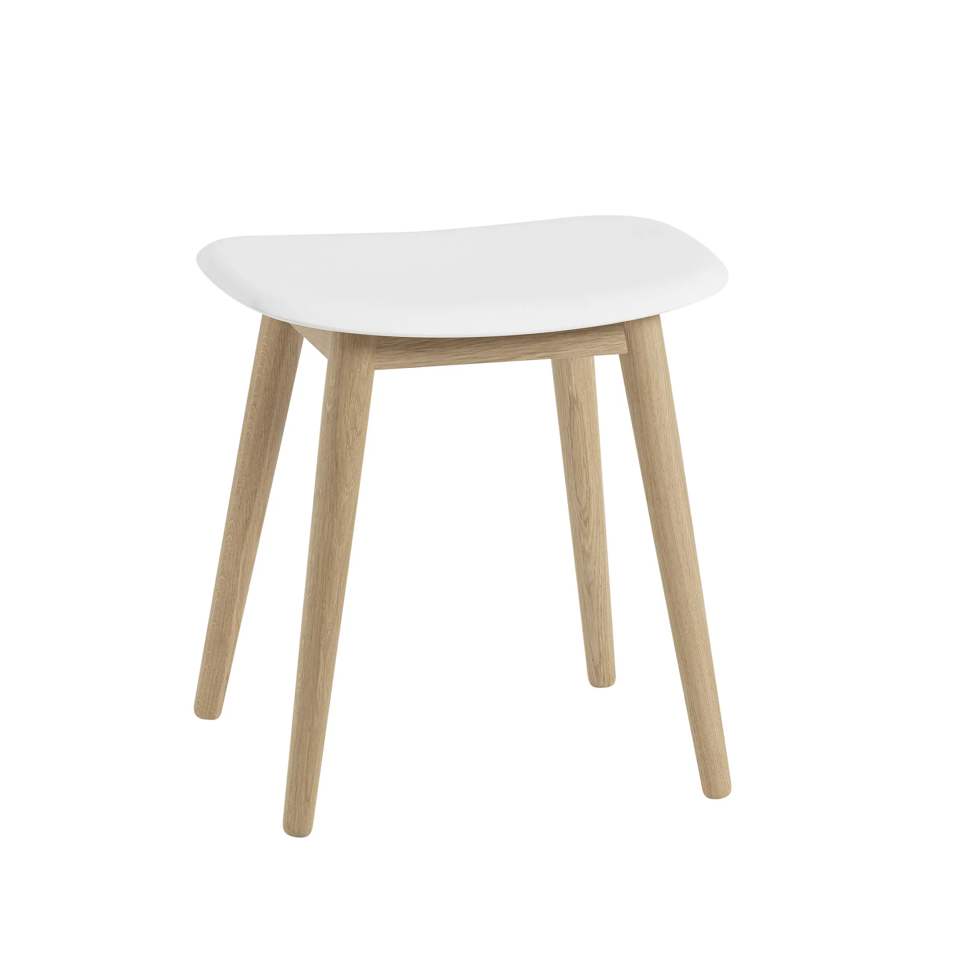 Taburete Fiber, Natural white, patas de roble Muuto
