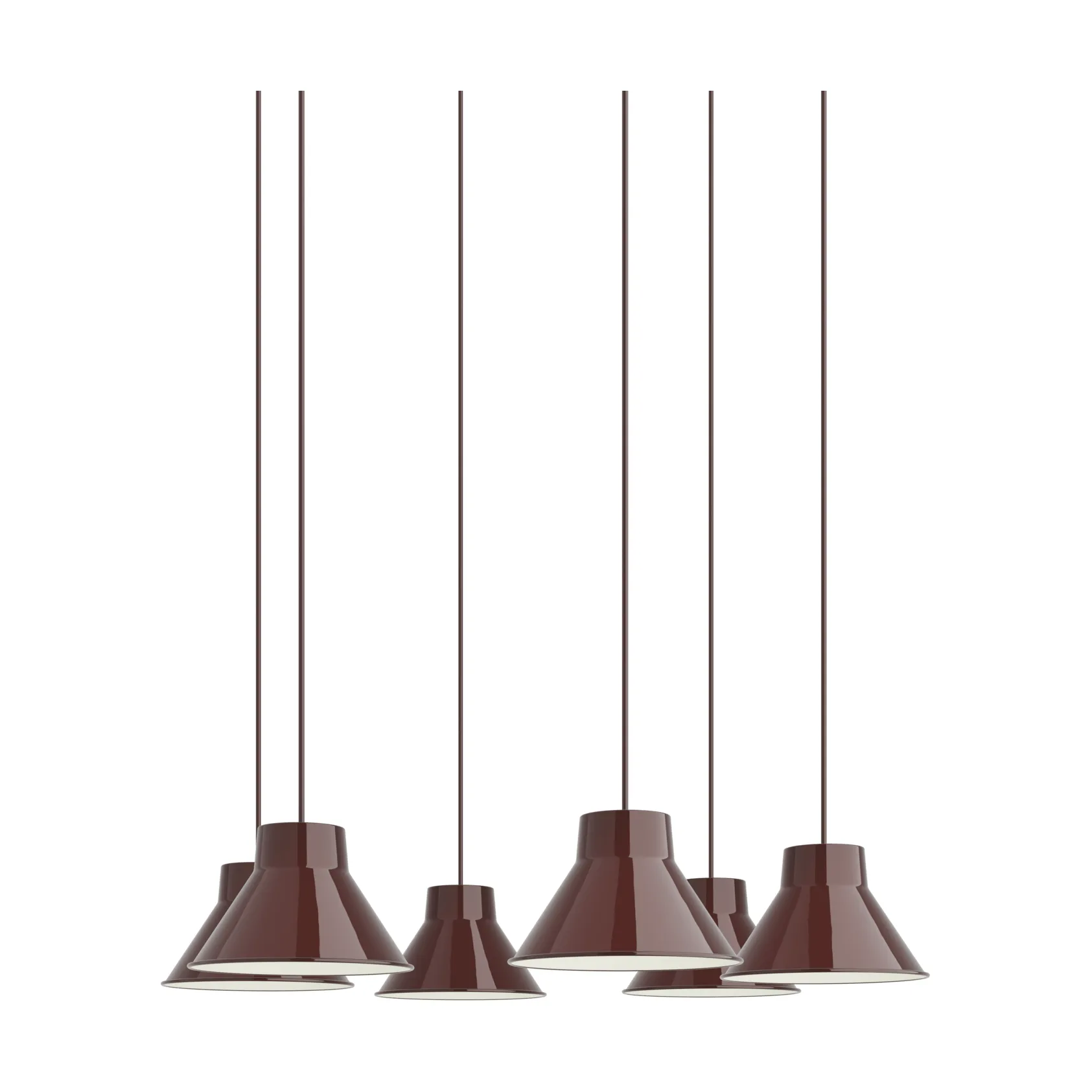 Top Pendant Cluster 6 lámpara colgante, Rojo intenso, Ø21 cm Muuto
