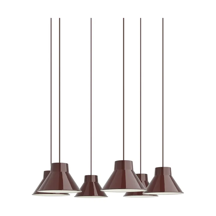 Top Pendant Cluster 6 lámpara colgante - Rojo intenso, Ø21 cm - Muuto