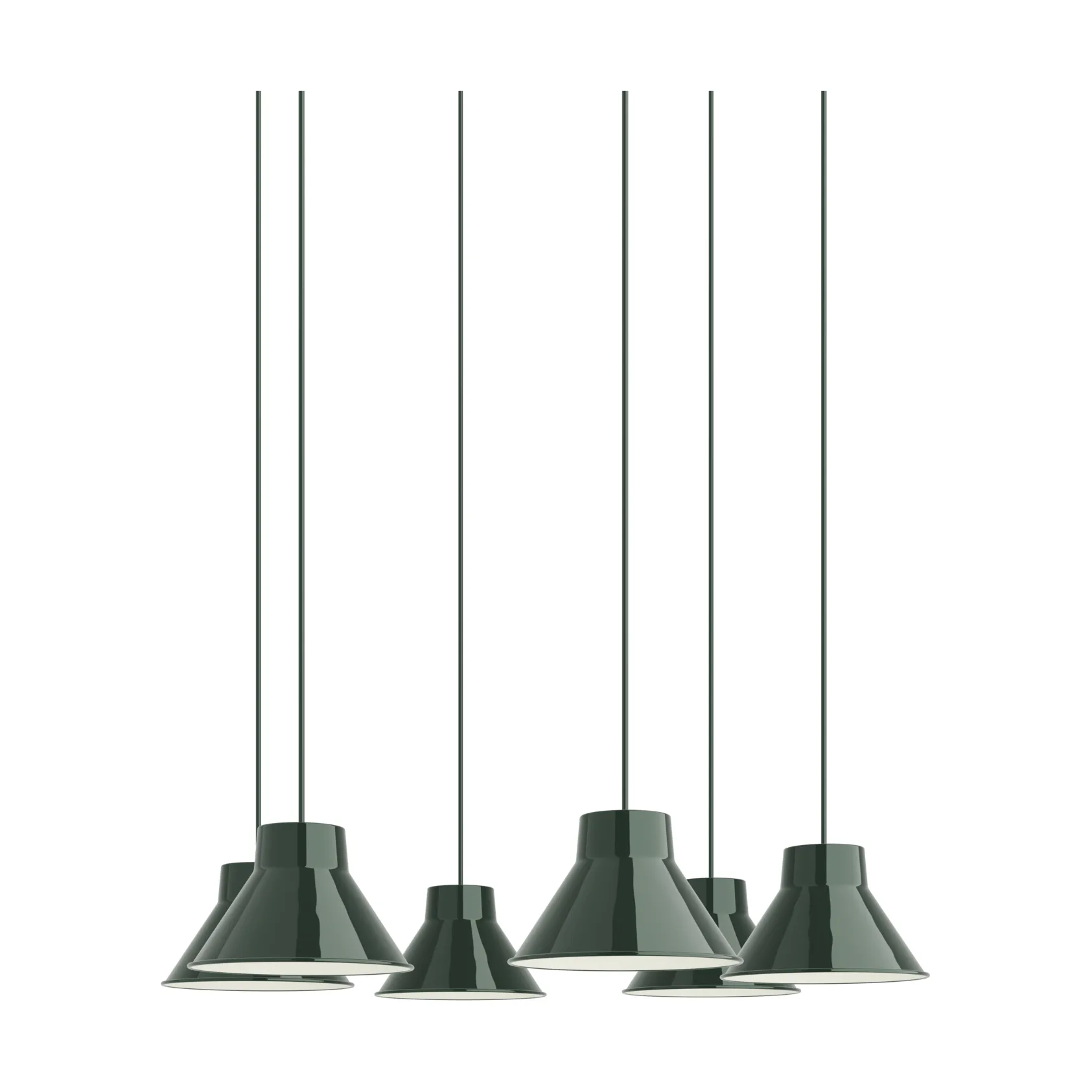 Top Pendant Cluster 6 lámpara colgante, Verde oscuro, Ø21 cm Muuto
