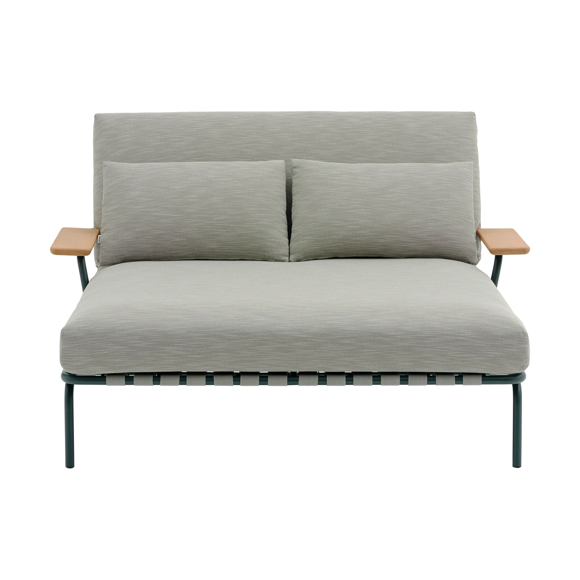 Tumbona Settle , Ribbed Weave 2-verde oscuro, con reposabrazos Muuto