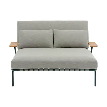 Tumbona Settle  - Ribbed Weave 2-verde oscuro, con reposabrazos - Muuto