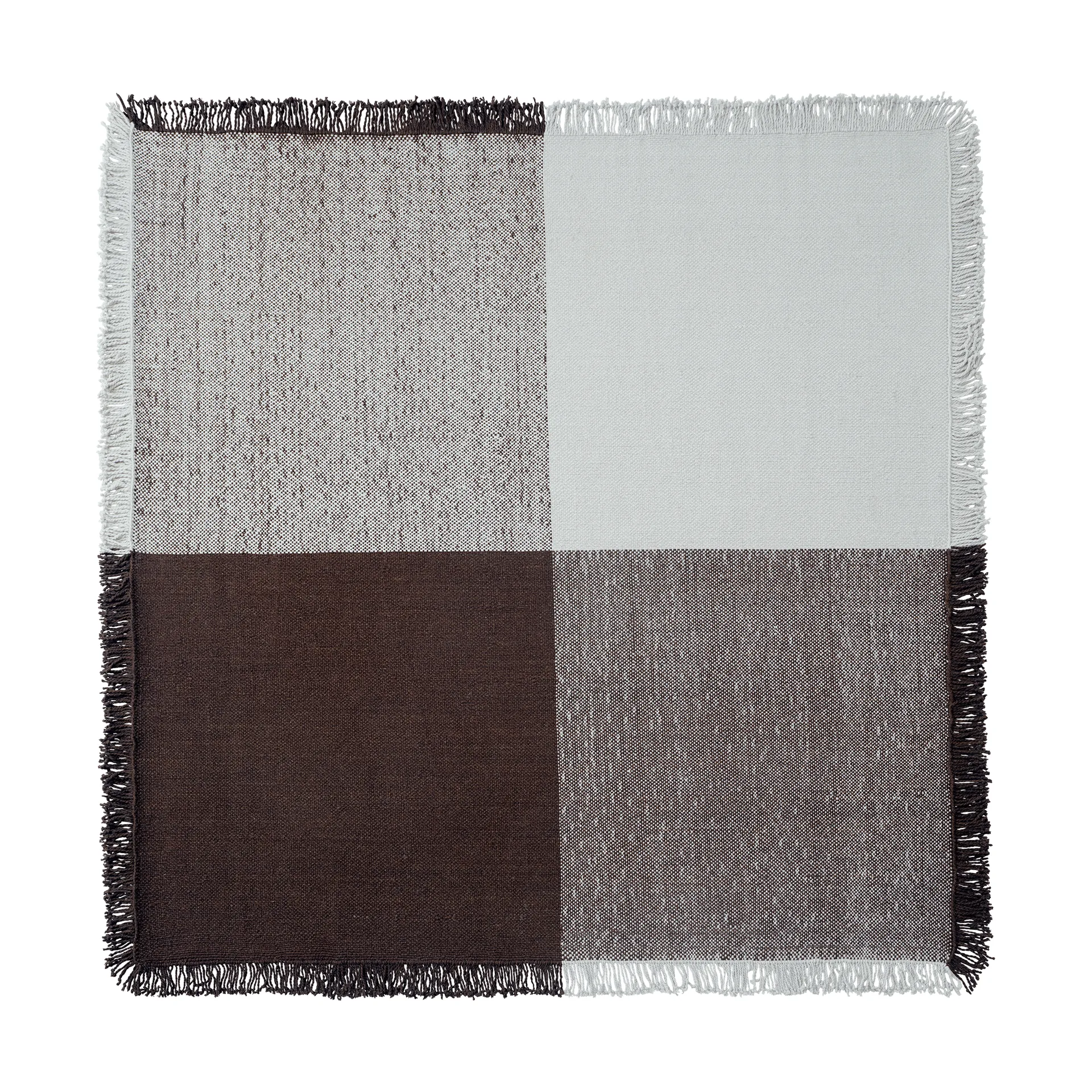 Verso alfombra de lana, Cool grey-marrón oscuro, 258x258 cm Muuto