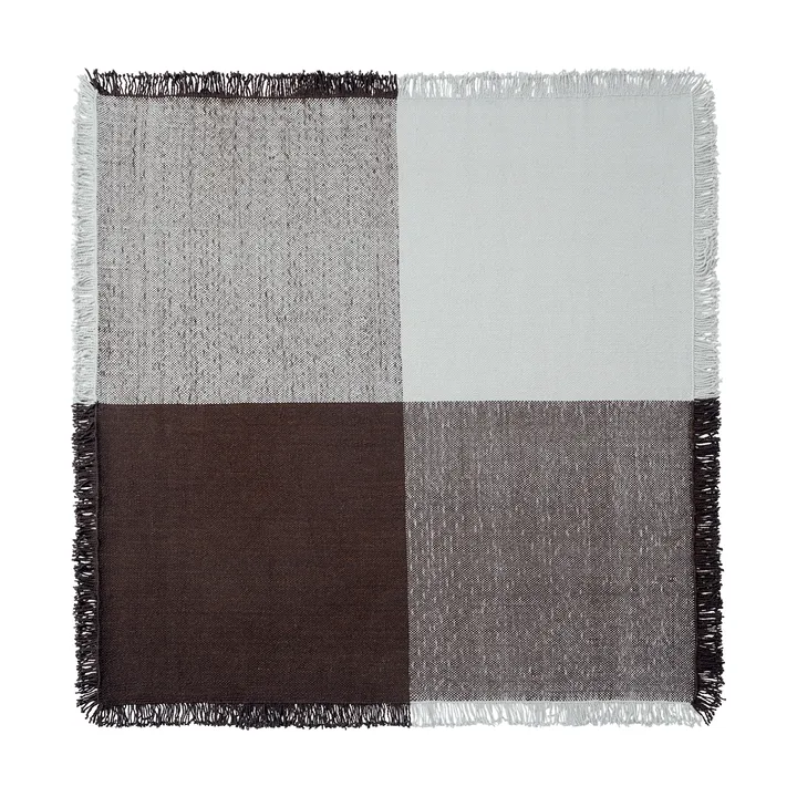 Verso alfombra de lana - Cool grey-marrón oscuro, 258x258 cm - Muuto
