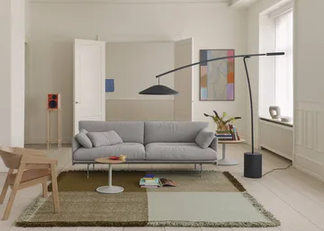 Verso alfombra de lana - Cool grey-marrón oscuro, 258x258 cm - Muuto