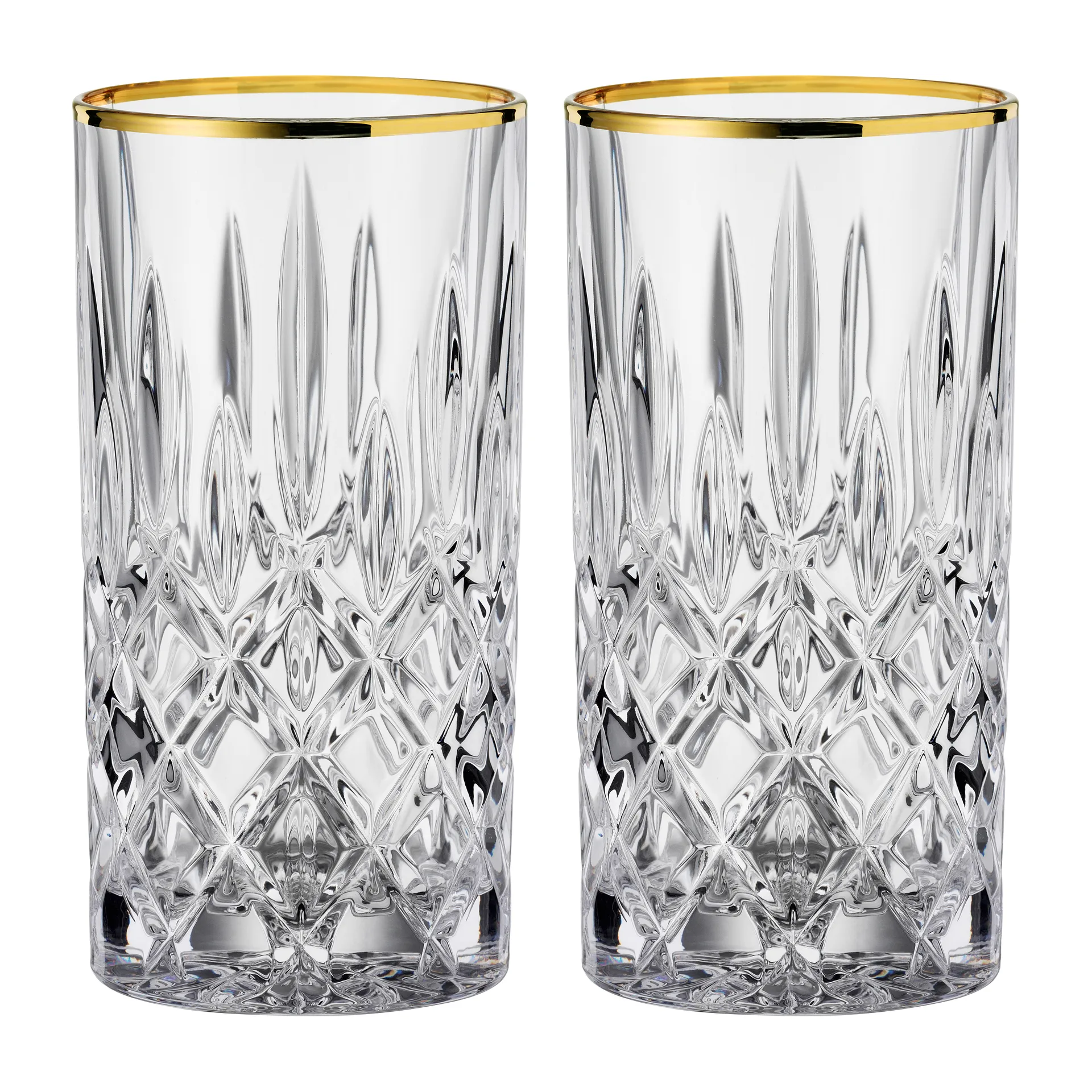 2 Vasos alargados Noblesse Gold 37,5 cl, transparente Nachtmann