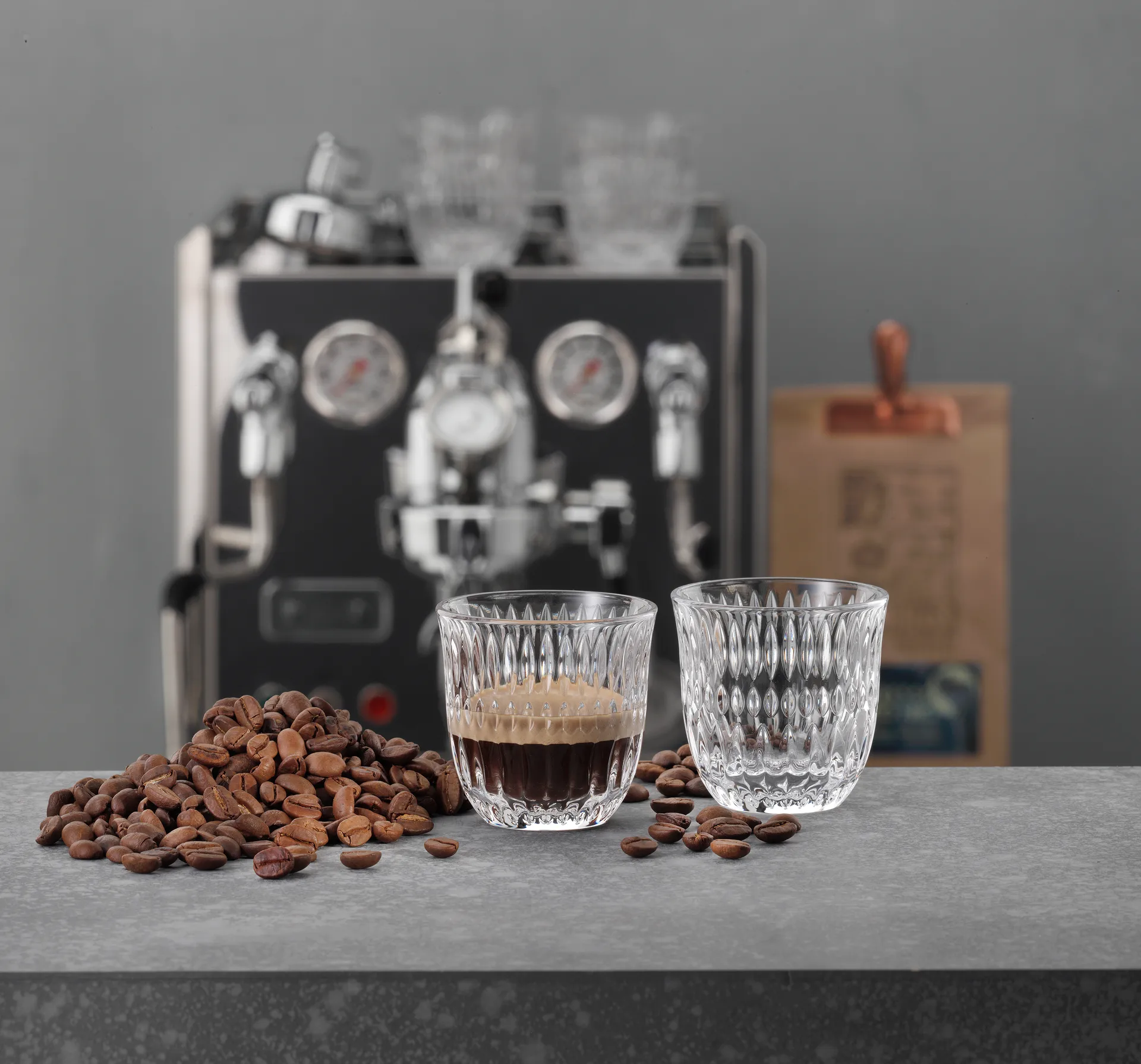 2 Vasos Espresso Ethno Barista 9 cl, Clear Nachtmann
