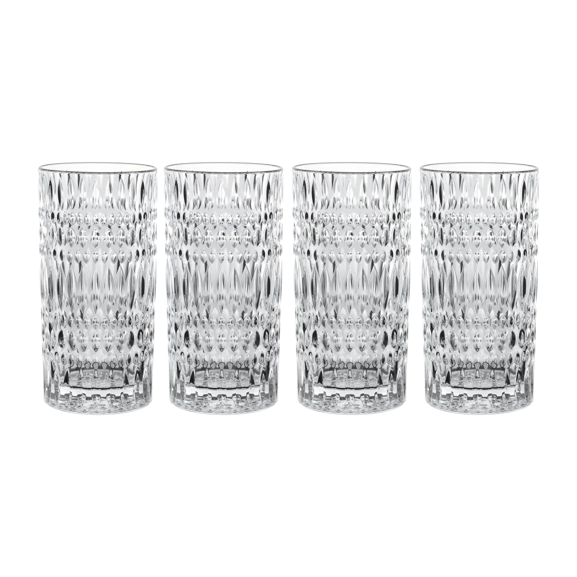 4 Vasos alargados Ethno 43,4 cl, transparente Nachtmann