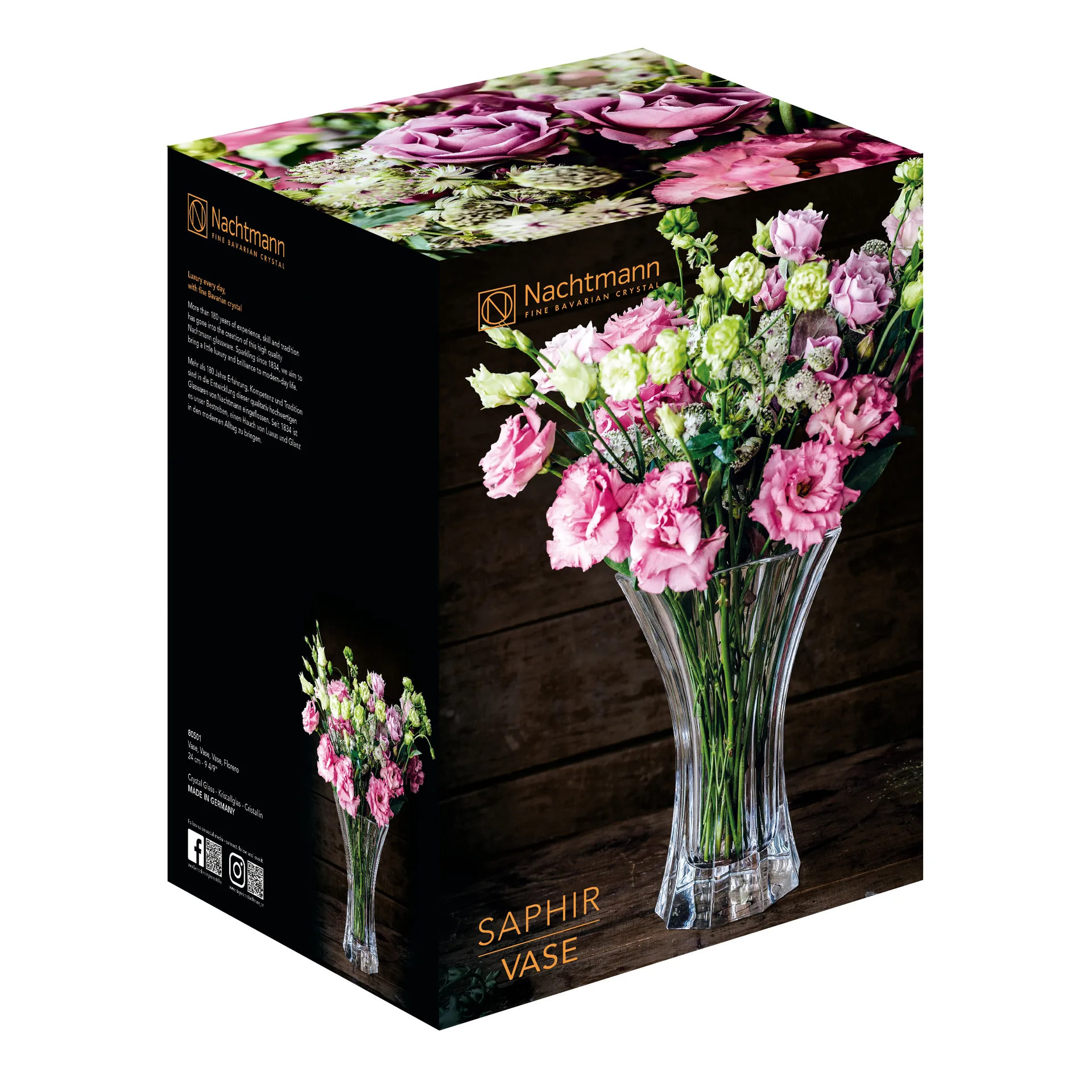 Jarrón Saphir 24 cm, transparente Nachtmann