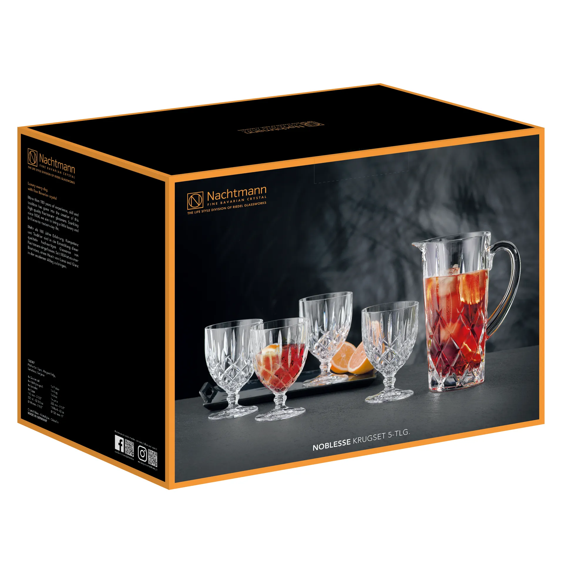 Set Jarra y 4 vasos Noblesse, Transparente Nachtmann