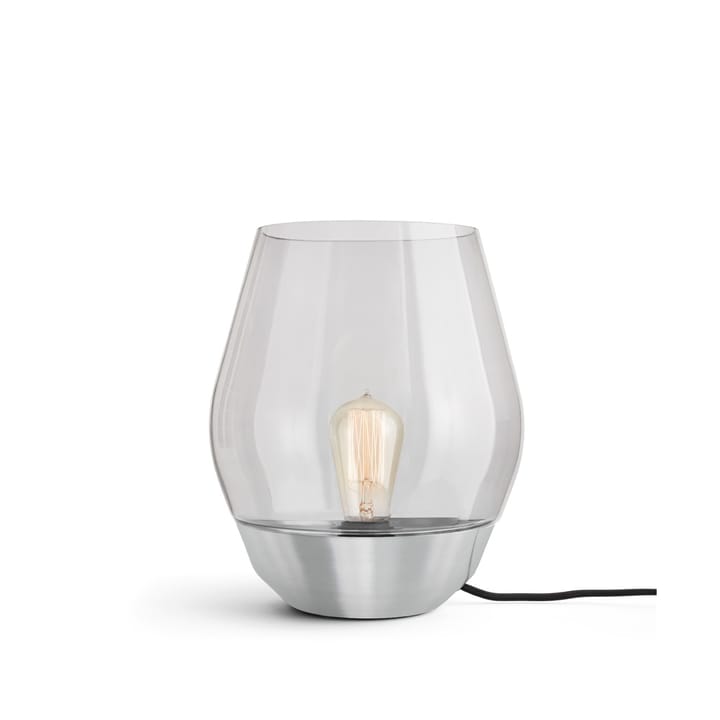 Lámpara de mesa Bowl - acero inoxidable, vidrio color humo claro - New Works