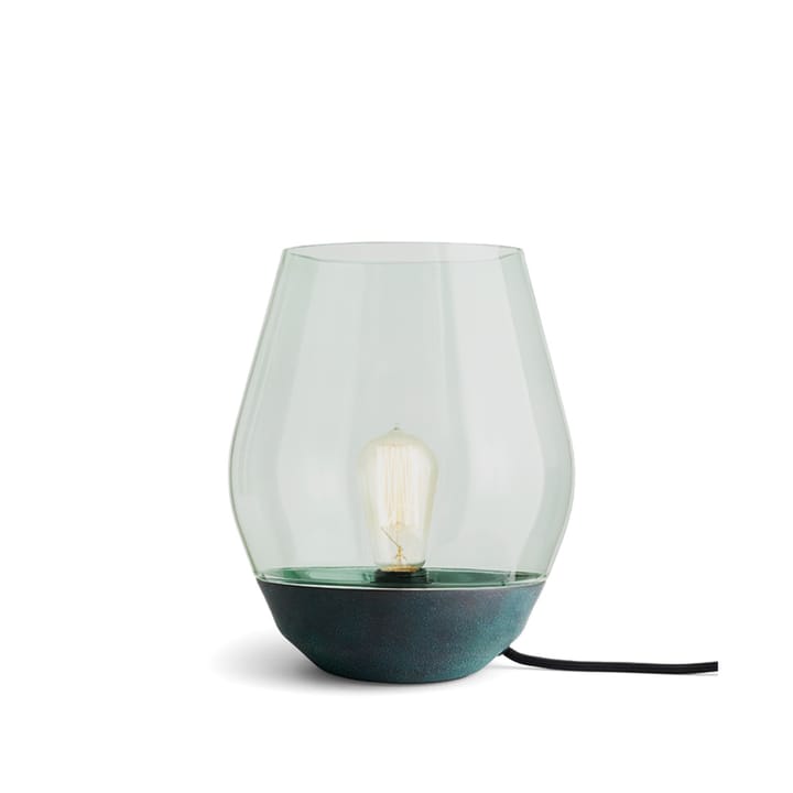 Lámpara de mesa Bowl - cobre verdigrís, vidrio verde claro - New Works