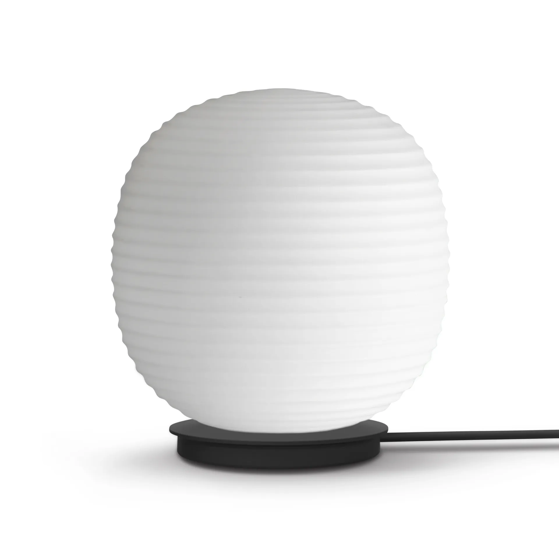 Lámpara de mesa Lantern Globe medium, Frosted White opal glass New Works