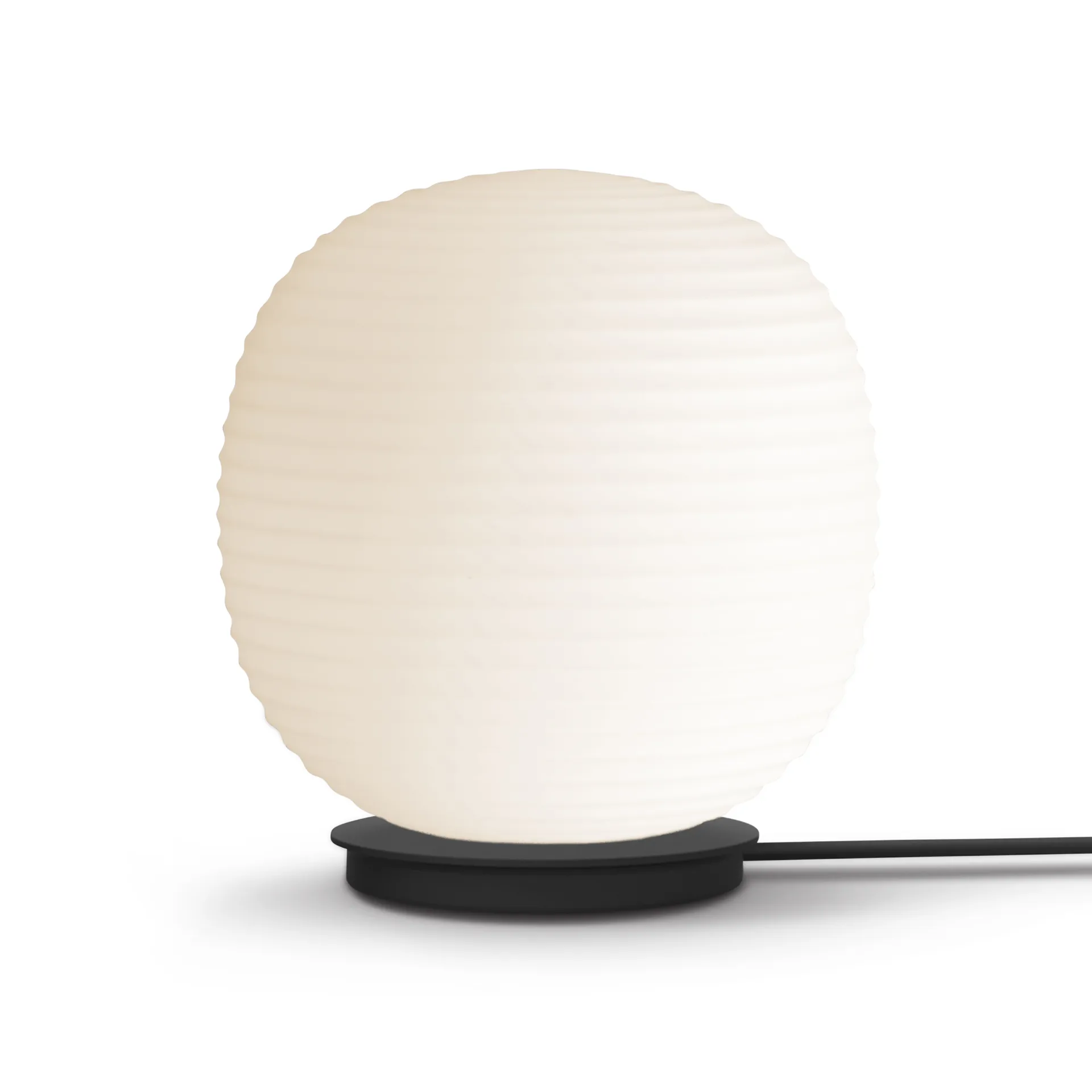 Lámpara de mesa Lantern Globe medium, Frosted White opal glass New Works