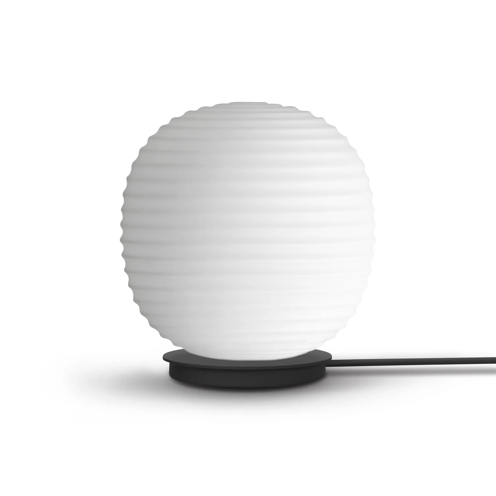 Lámpara de mesa Lantern Globe small, Frosted White opal glass New Works