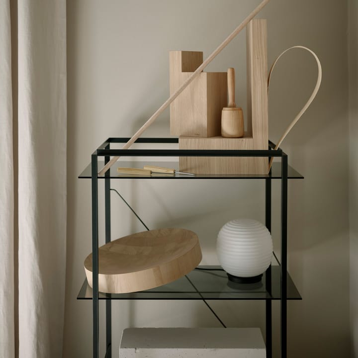 Lámpara de mesa Lantern Globe small, Frosted White opal glass New Works