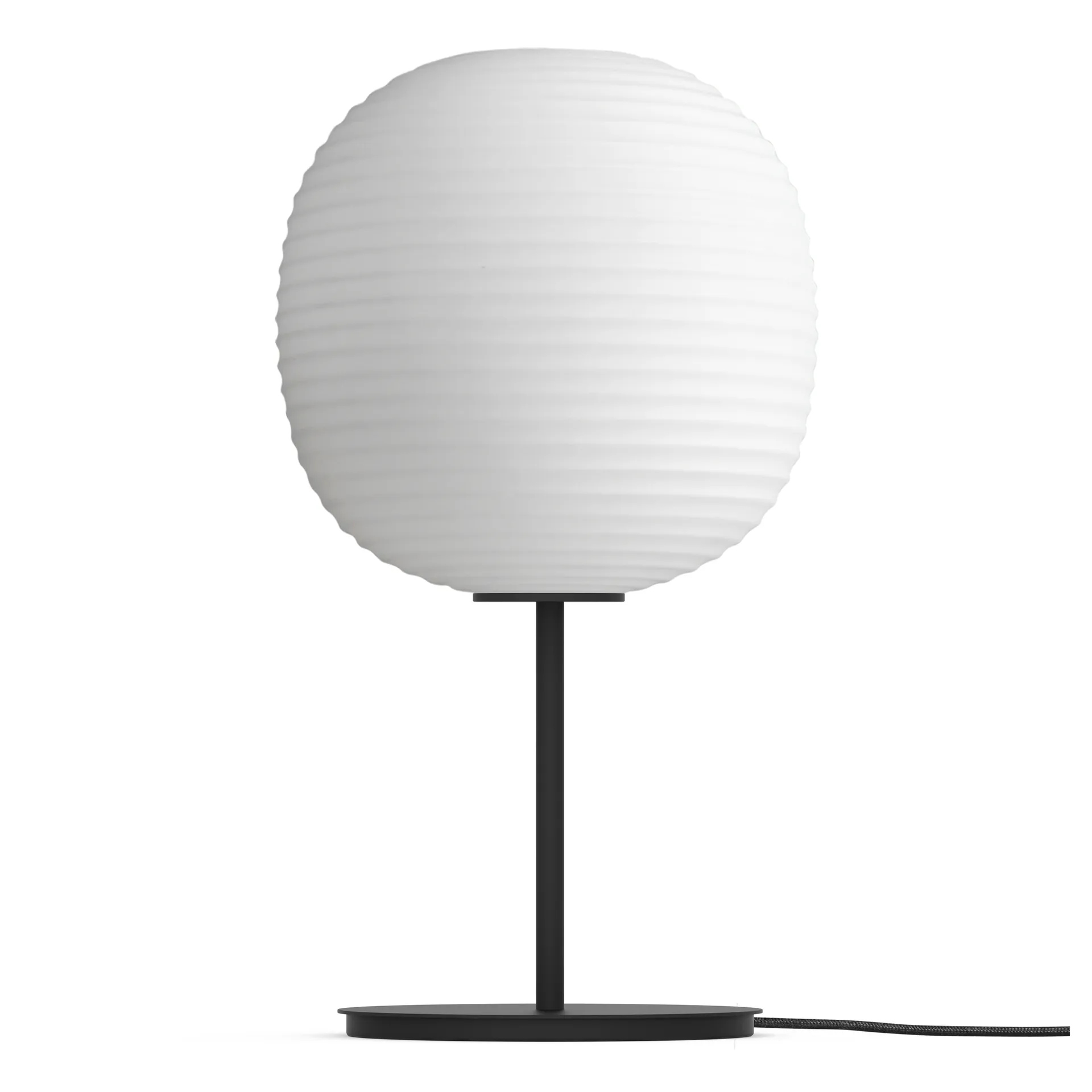 Lámpara de mesa Lantern medium, Frosted White opal glass New Works