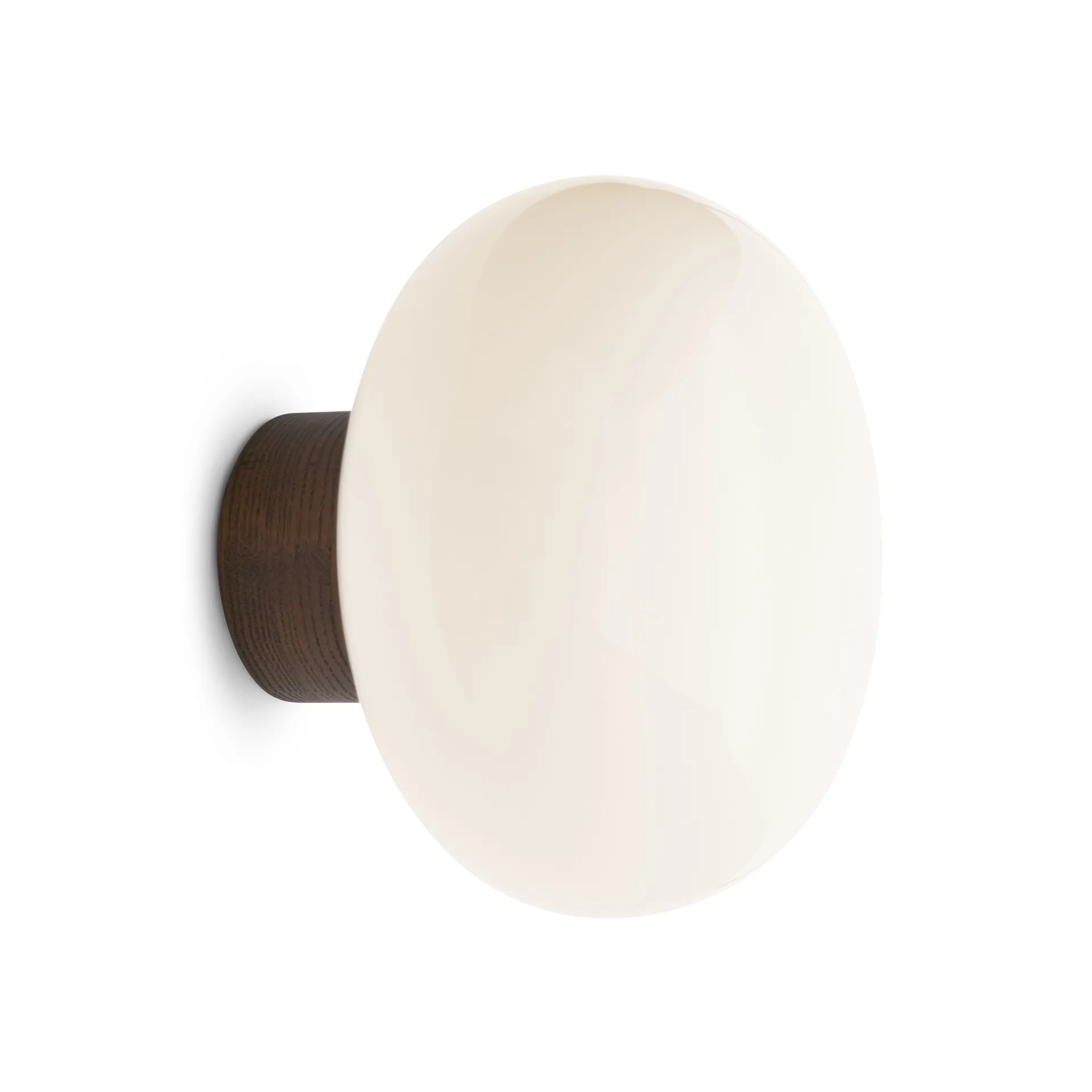 Lámpara de pared Karl-Johan, Smoked oak-White opal glass New Works
