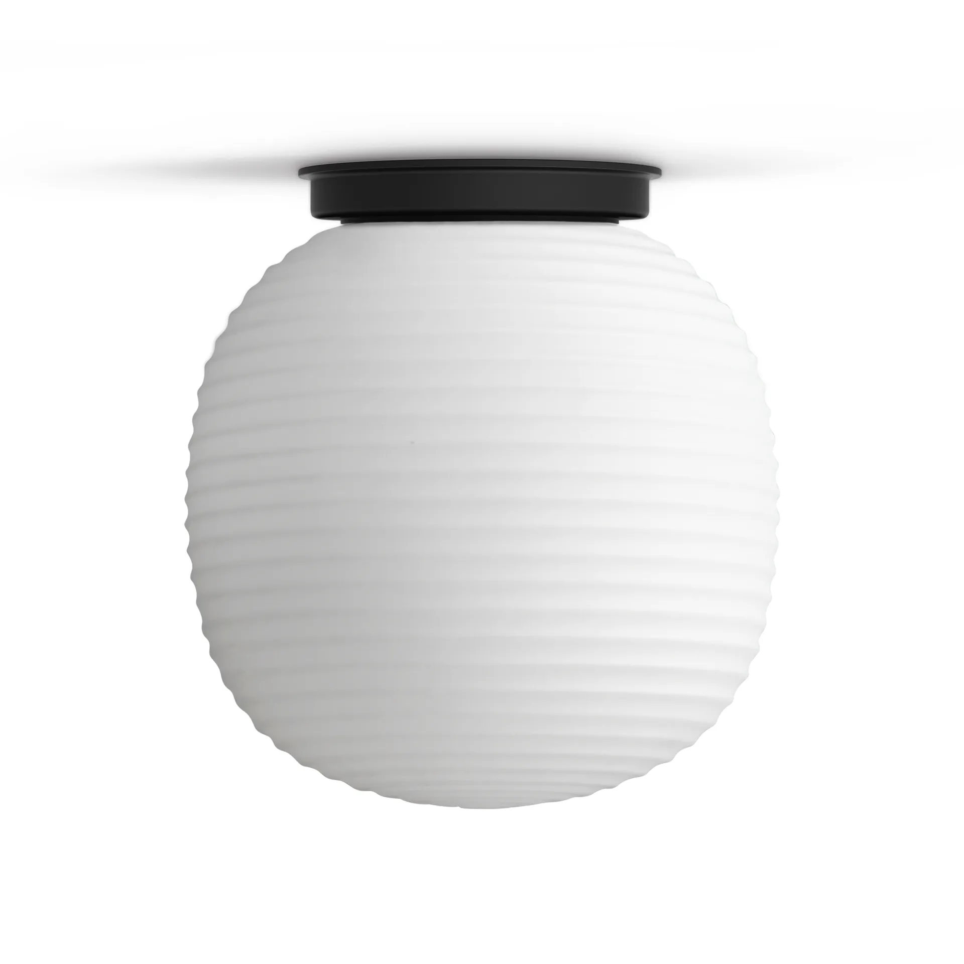 Lámpara de techo Lantern medium, Frosted White opal glass New Works