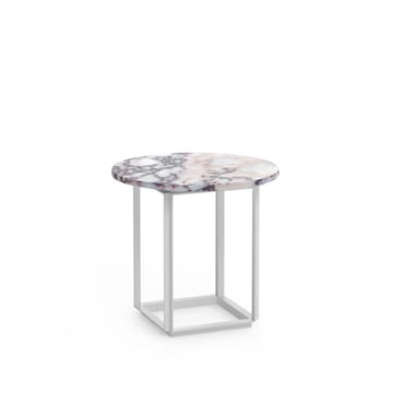 Mesa auxiliar Florence - mármol blanco viola, ø50 cm, soporte blanco - New Works