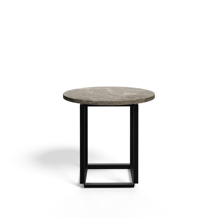 Mesa auxiliar Florence - mármol gris du marais, ø50 cm, soporte negro - New Works