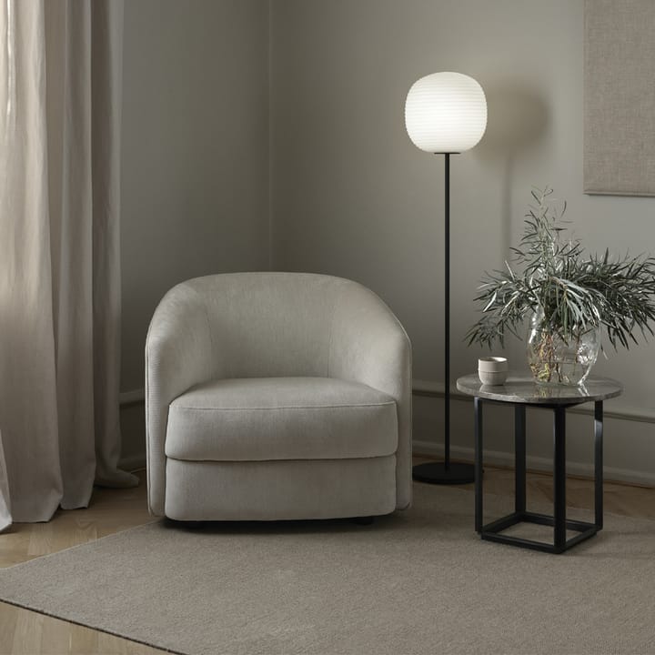 Mesa auxiliar Florence, mármol gris du marais, ø50 cm, soporte negro New Works