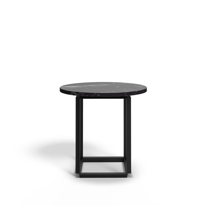 Mesa auxiliar Florence - mármol negro marquina, ø50 cm, soporte negro - New Works