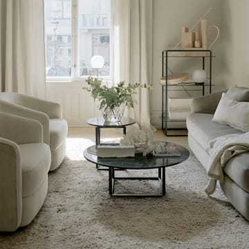 Mesa de centro Florence - mármol gris du marais, ø90 cm, soporte negro - New Works