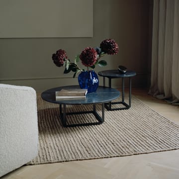 Mesa de centro Florence - mármol gris du marais, ø90 cm, soporte negro - New Works