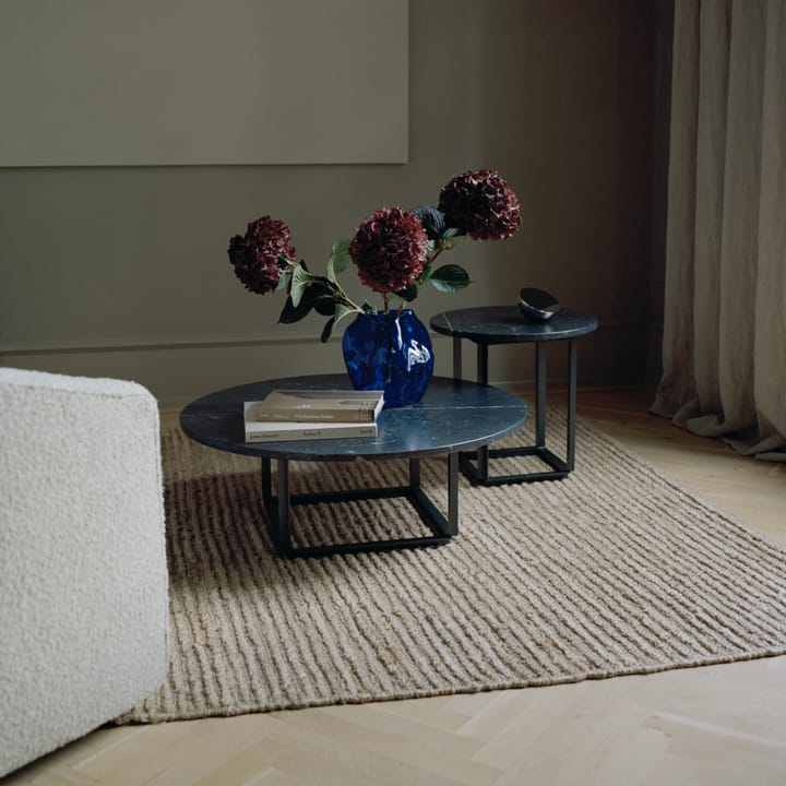 Mesa de centro Florence, mármol gris du marais, ø90 cm, soporte negro New Works