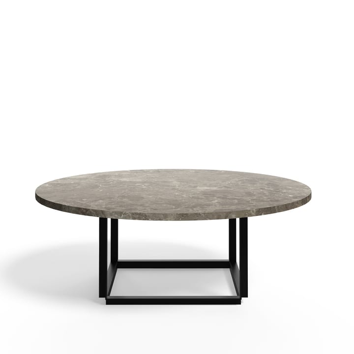 Mesa de centro Florence - mármol gris du marais, ø90 cm, soporte negro - New Works