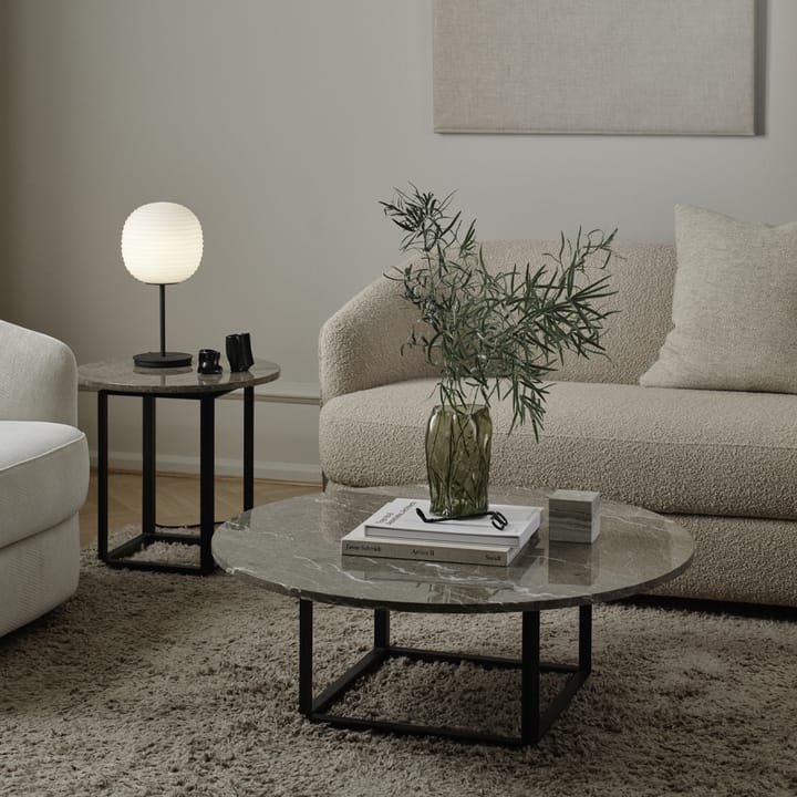 Mesa de centro Florence, mármol gris du marais, ø90 cm, soporte negro New Works
