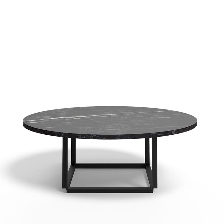 Mesa de centro Florence - mármol negro marquina, ø90 cm, soporte negro - New Works