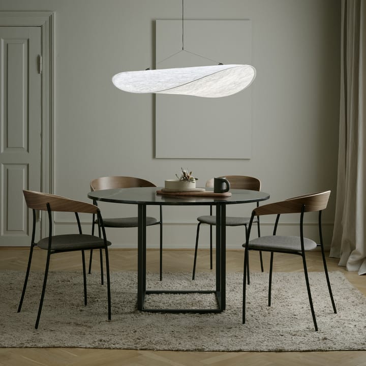 Mesa de comedor Florence redonda , Fresno negro-ø120 cm-soporte negro New Works