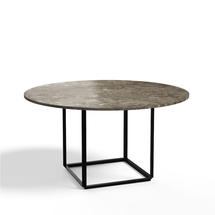 Mesa de comedor Florence redonda  - mármol gris du marais, ø145 cm, soporte negro - New Works