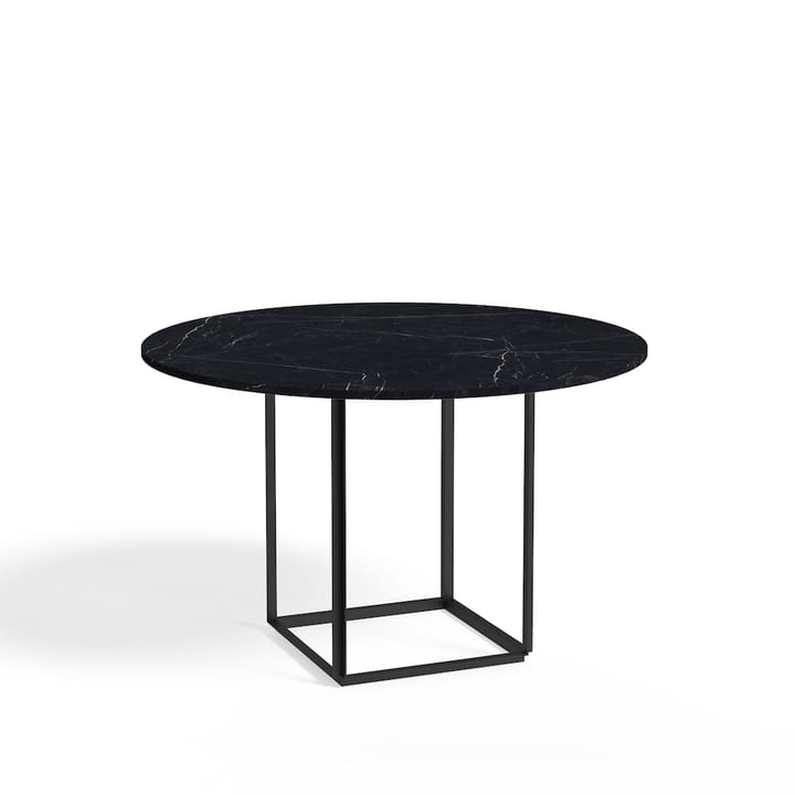 Mesa de comedor Florence redonda  - mármol negro marquina, ø120 cm, soporte negro - New Works