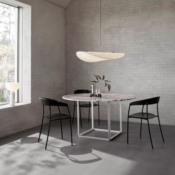 Mesa de comedor Florence redonda  - mármol negro marquina, ø120 cm, soporte negro - New Works