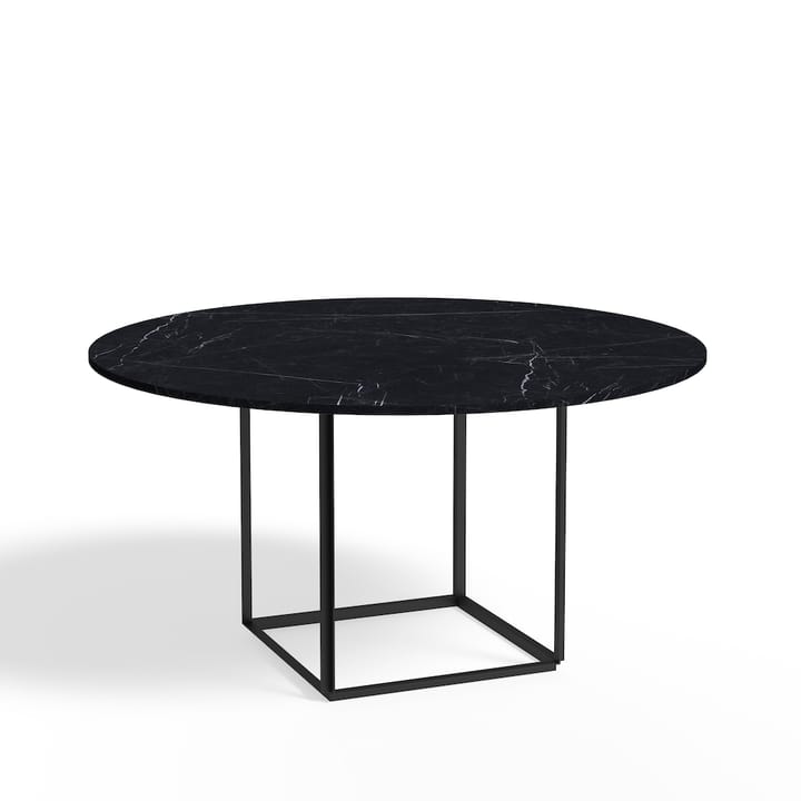 Mesa de comedor Florence redonda  - mármol negro marquina, ø145 cm, soporte negro - New Works