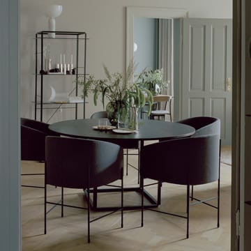 Mesa de comedor Florence redonda  - mármol ruivina gris, ø120 cm, soporte negro - New Works