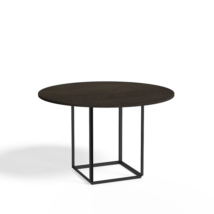 Mesa de comedor Florence redonda  - roble ahumado, ø120 cm, soporte negro - New Works