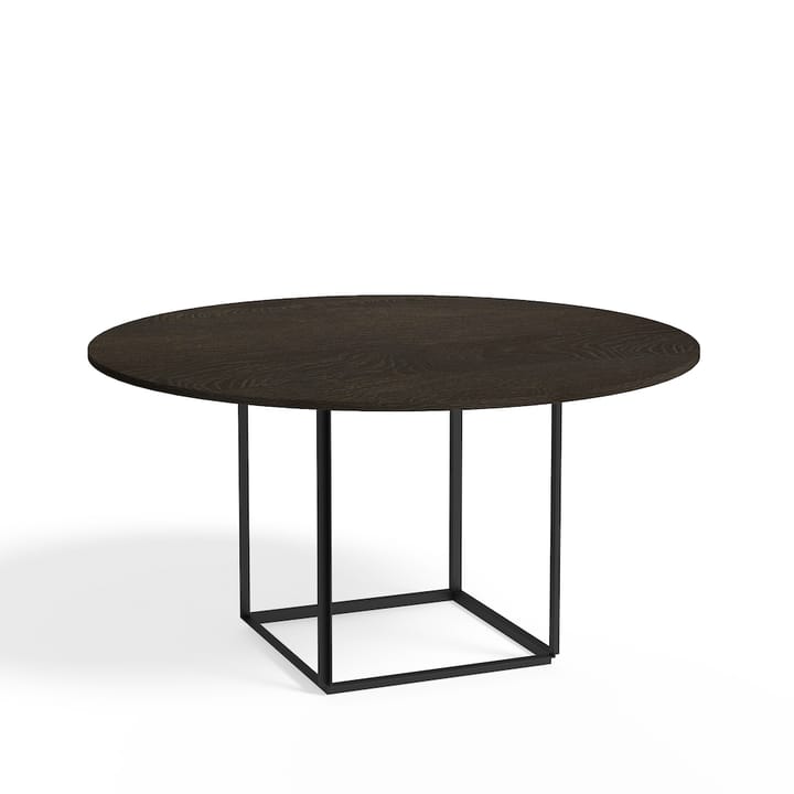 Mesa de comedor Florence redonda  - roble ahumado, ø145 cm, marco negro - New Works