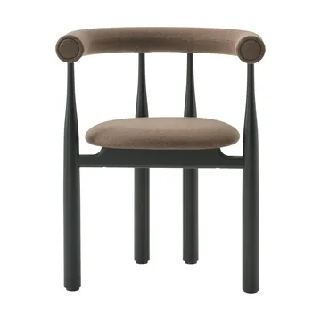 Sillón con reposabrazos Bukowski tapizado - Negro, Wooly Plus 1008 - New Works