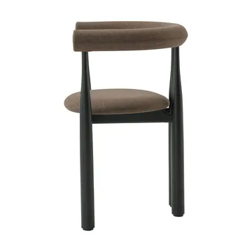 Sillón con reposabrazos Bukowski tapizado - Negro, Wooly Plus 1008 - New Works