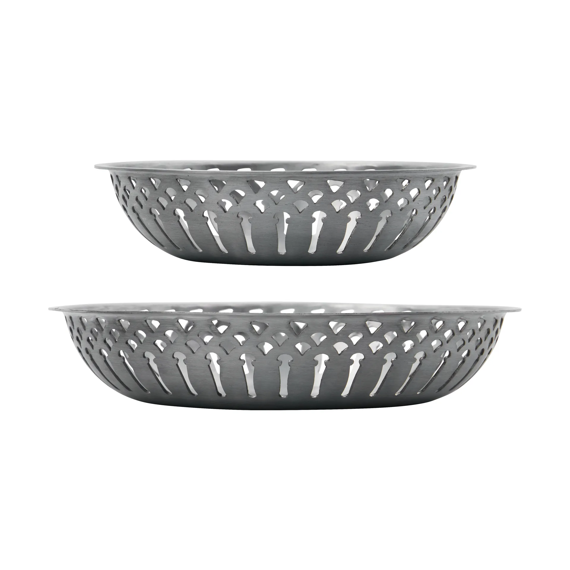 Cesta de pan Nicolas Vahé, 2 piezas, Acabado plateado envejecido Nicolas Vahé